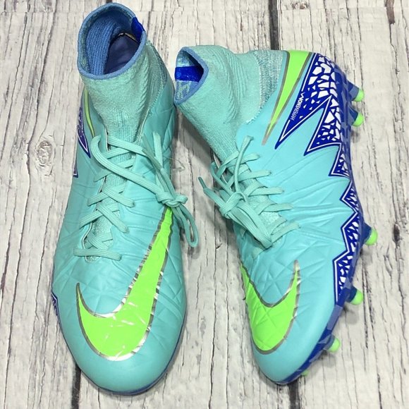 Women 9 NIKE Hypervenom Phantom II DF FG Hyper Turquoise Green Soccer Cleats New - Picture 1 of 7